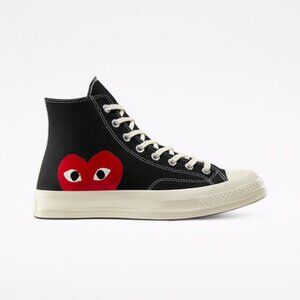 Black Converse Chuck Taylor All Star 70s Hi Comme des Garcons Play Shoes NWT